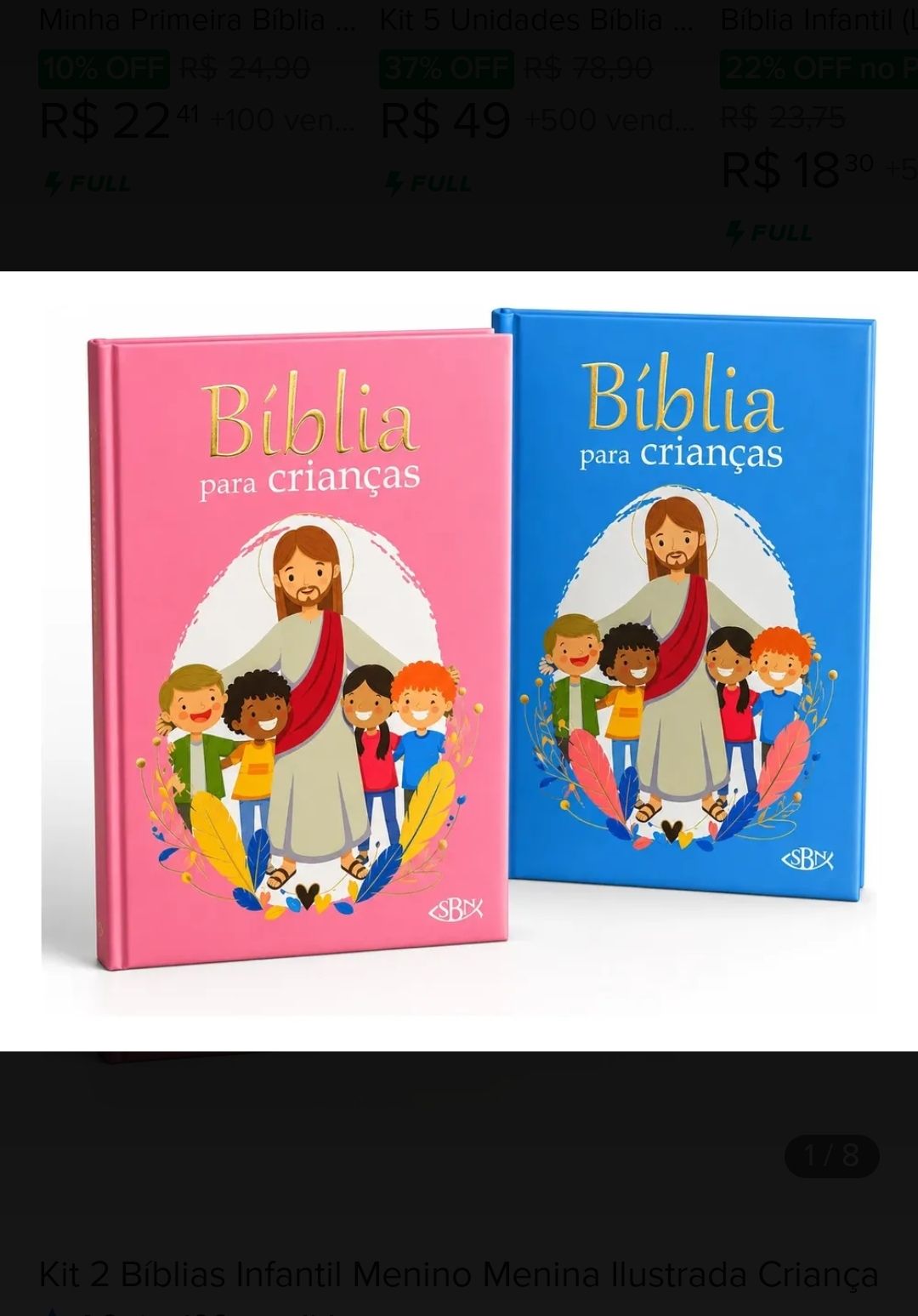 Bíblia Infantil Menino e Menina Ilustrada