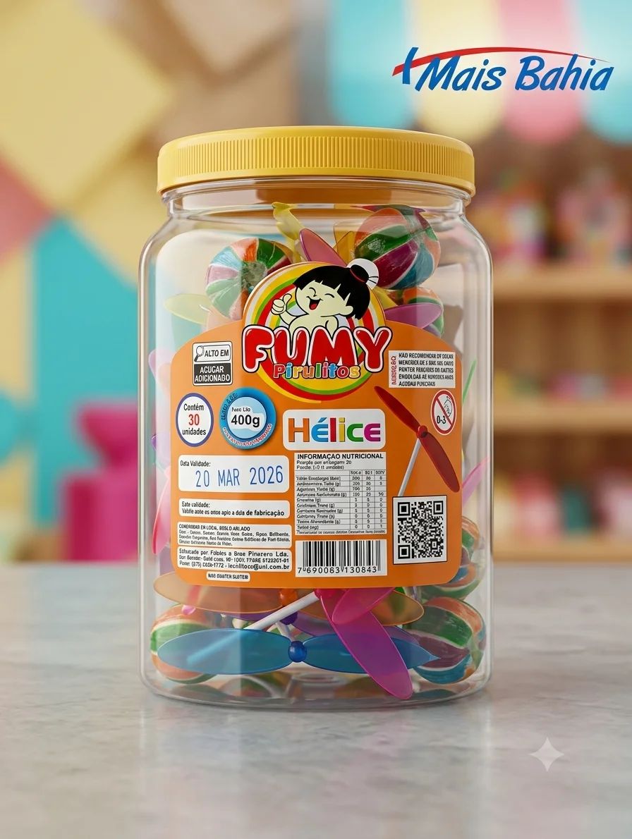 Pote de Pirulitos Hélice Fumy 400g
