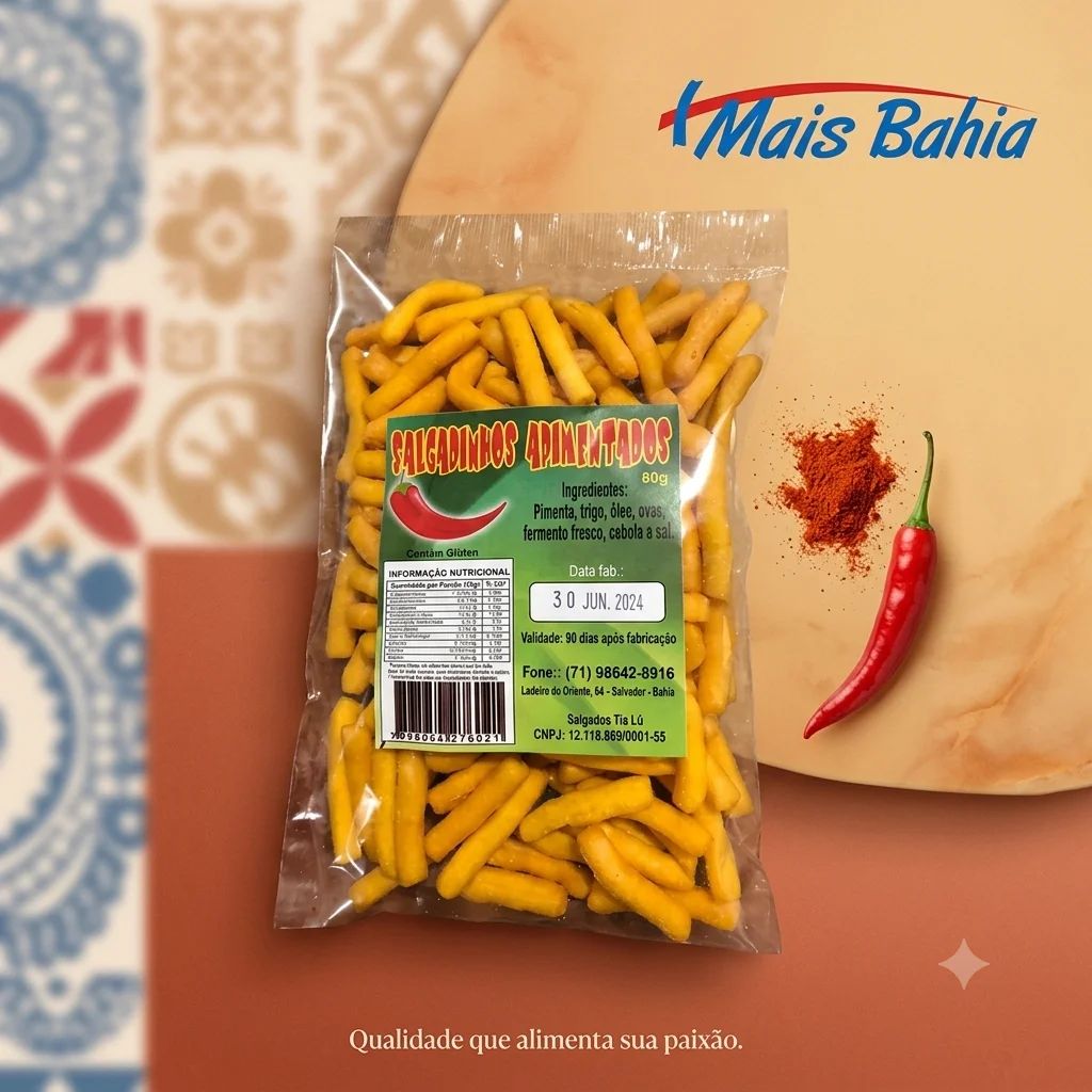 Salgadinhos Pimentados Mais Bahia 80g