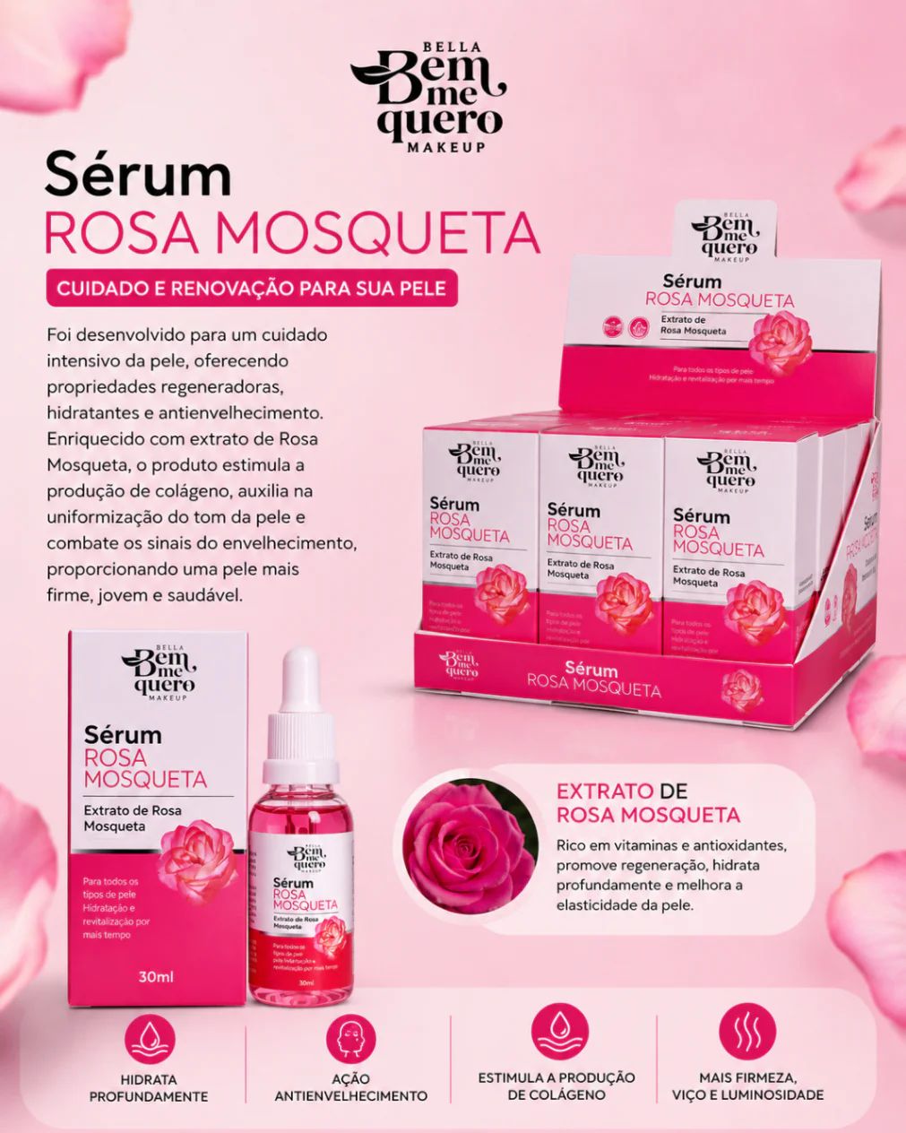 Sérum Rosa Mosqueta Bella Bem Quero 30ml