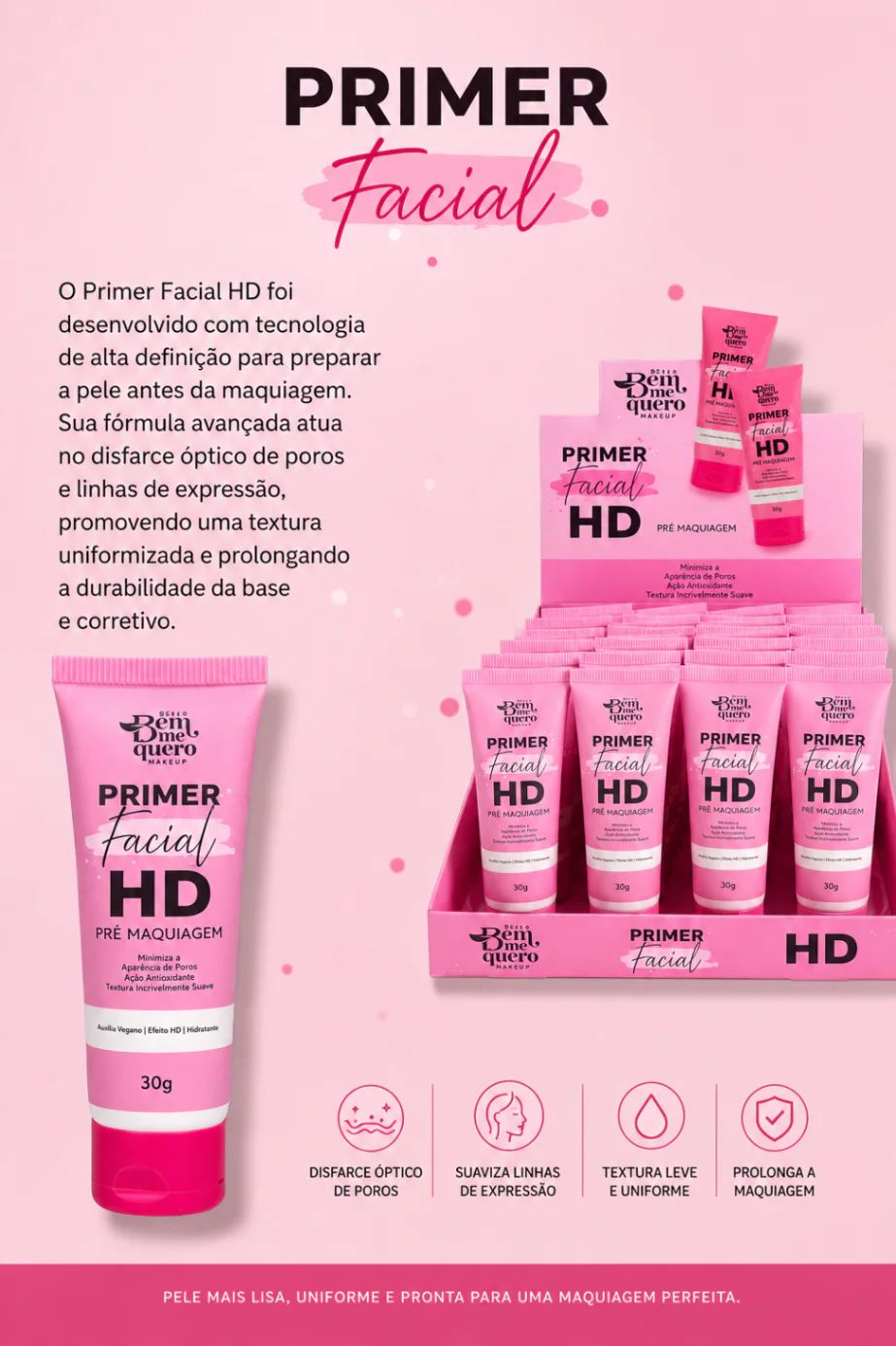 Primer Facial HD 30g Bem Me Quero Makeup