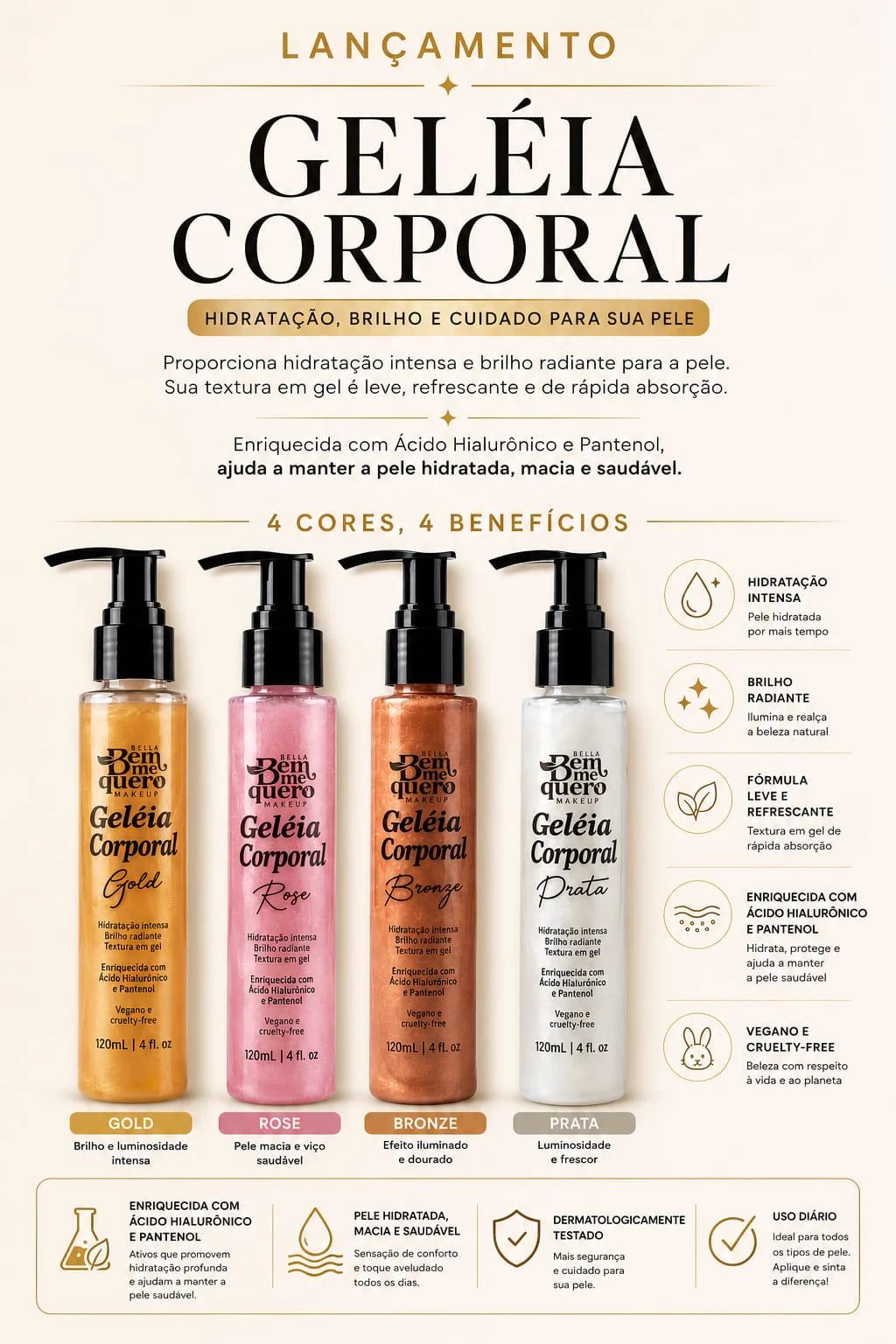 Geléia Corporal Bella Me Quer Makeup 120ml