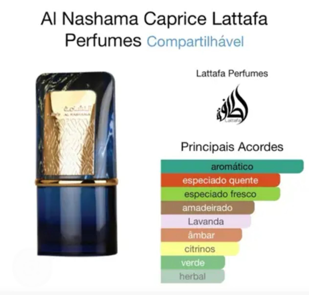 Perfume Al Nashama Caprice 100ml