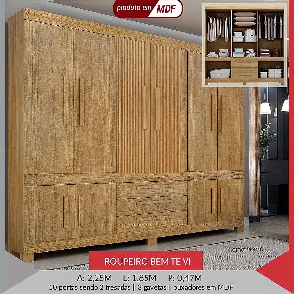 Guarda roupa 100% MDF bem te vi