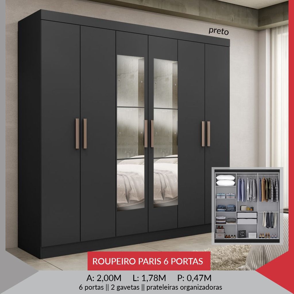 Guarda roupa Paris 6 porta