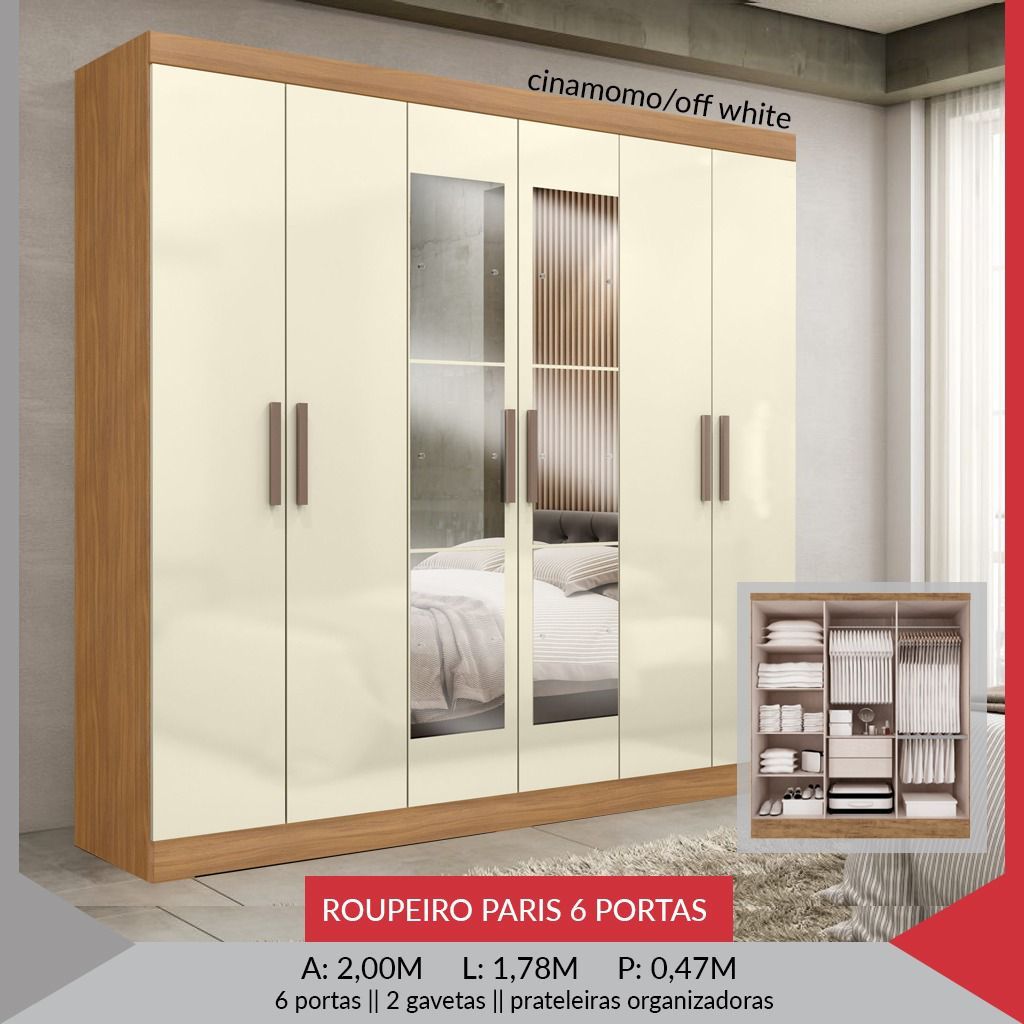 Guarda roupa Paris 6 porta