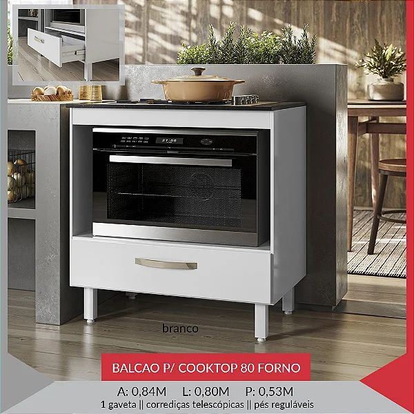 Balcão . 0.80  forno Cook top
