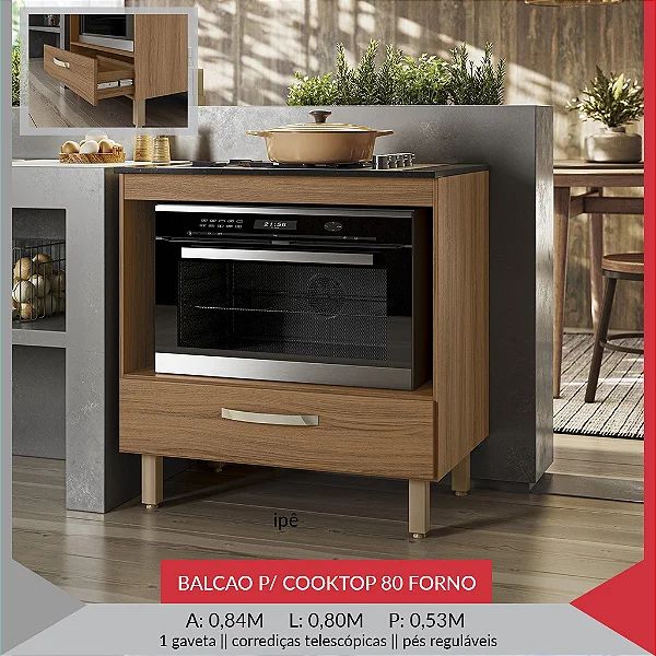 Balcão . 0.80  forno Cook top