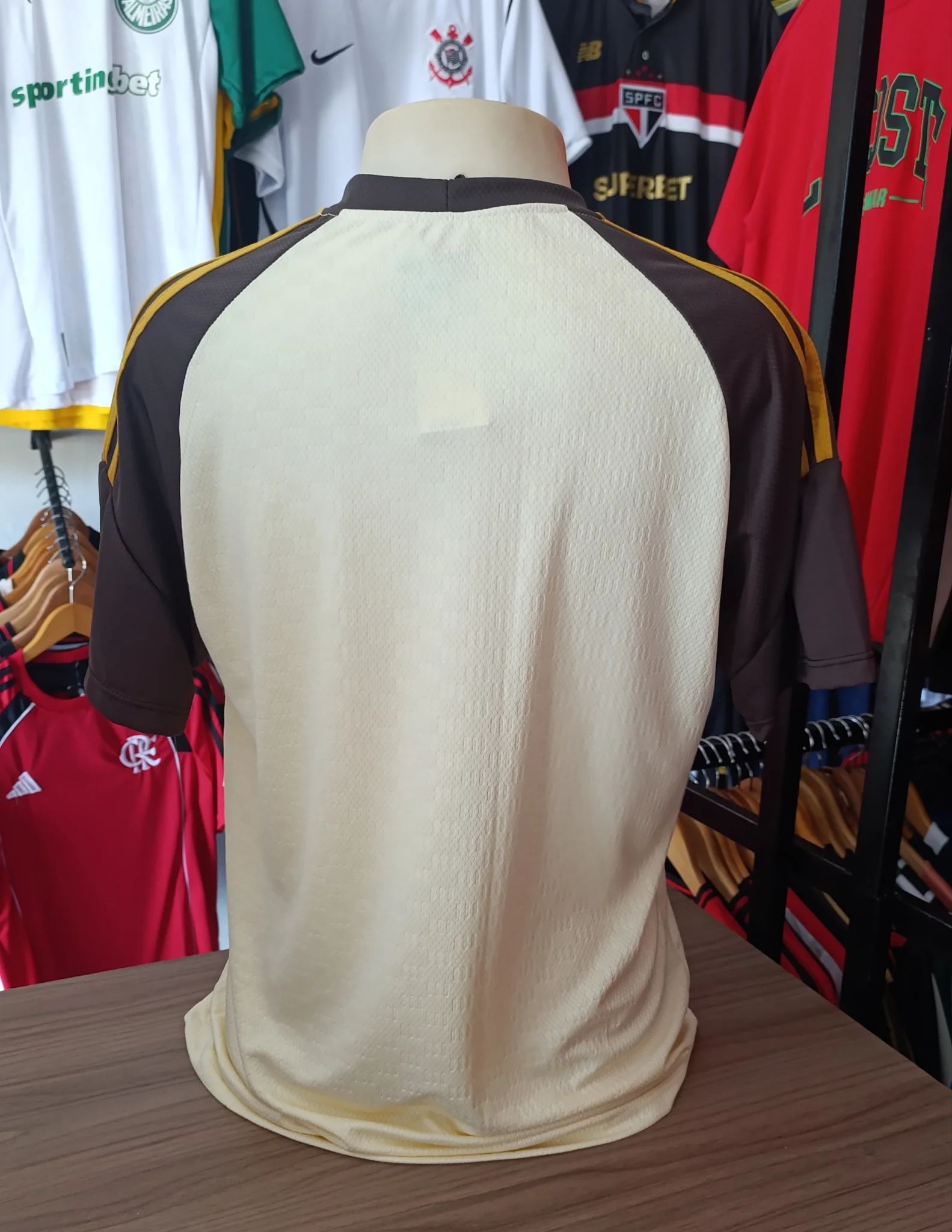 Camisa Flamengo Treino Bege - Dri Fit Premium
