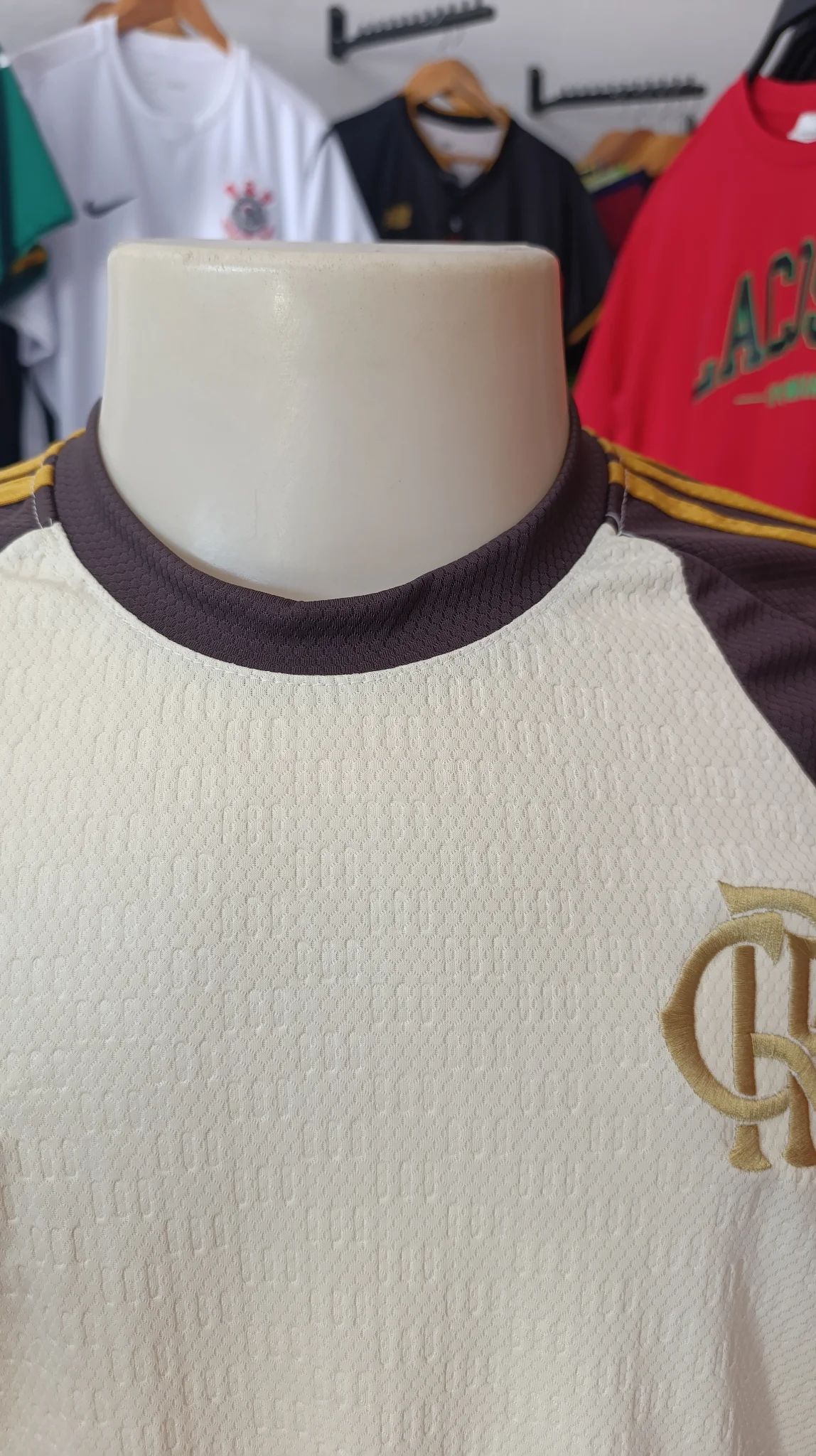 Camisa Flamengo Treino Bege - Dri Fit Premium