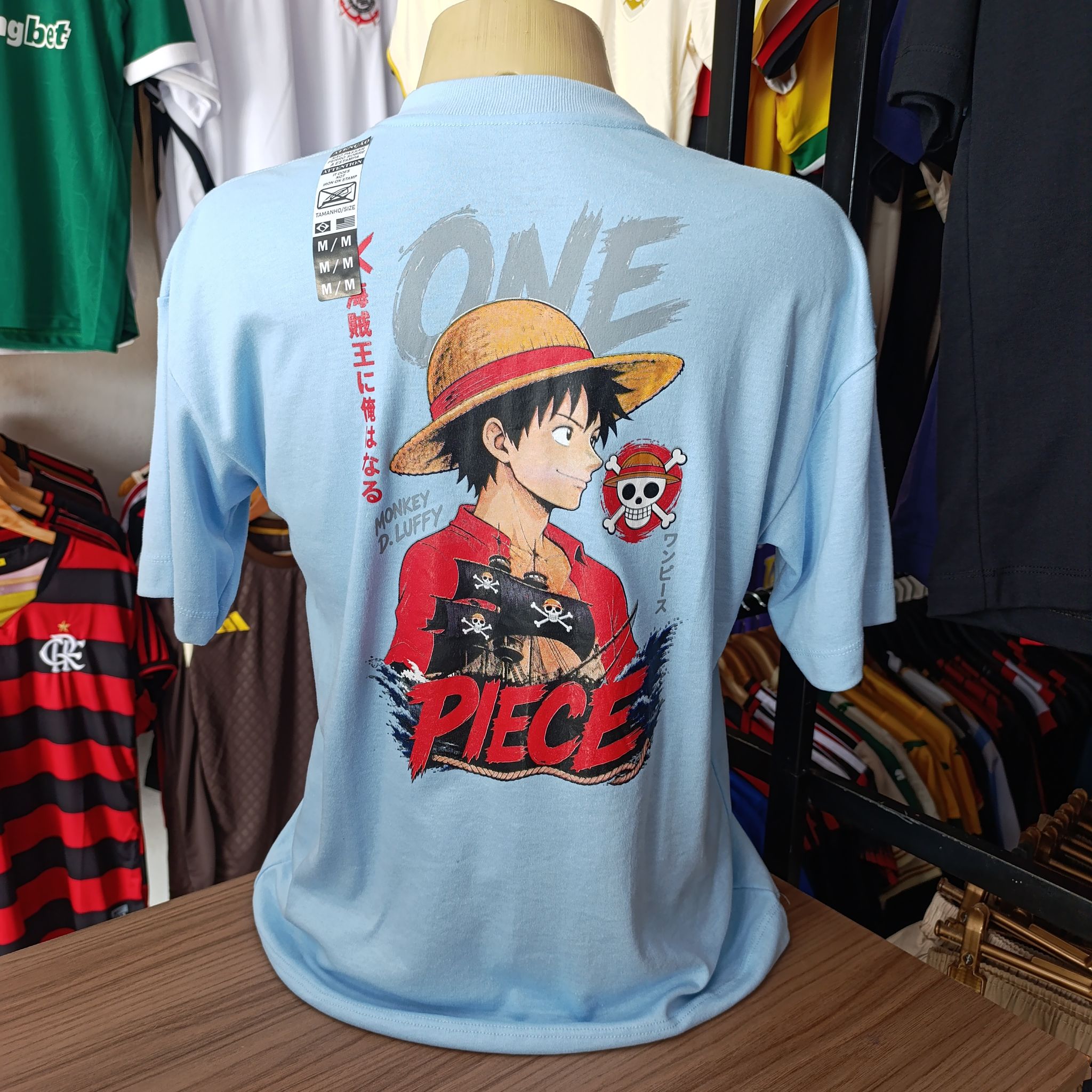 Camisa Oversized - One Piece - Azul Bebê