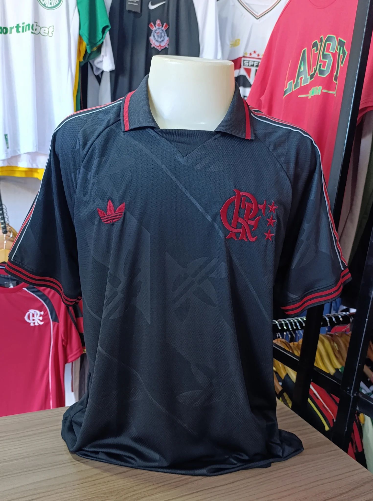 Camisa Flamengo Torcedor Polo Preta - Dri Fit Premium