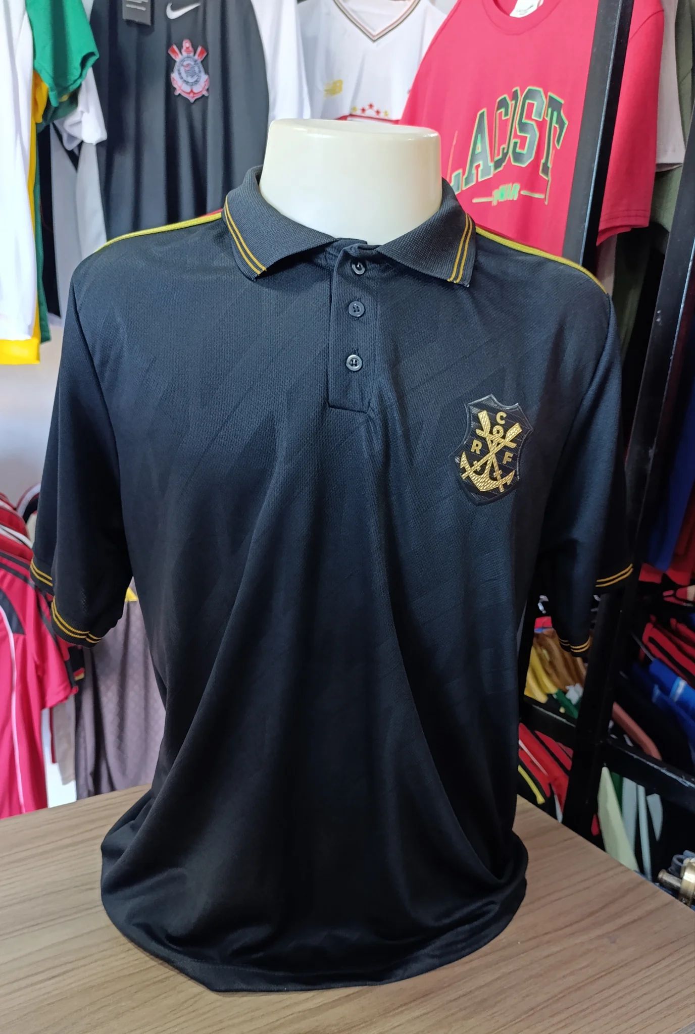 Camisa Flamengo Polo Preta - Dri Fit Premium