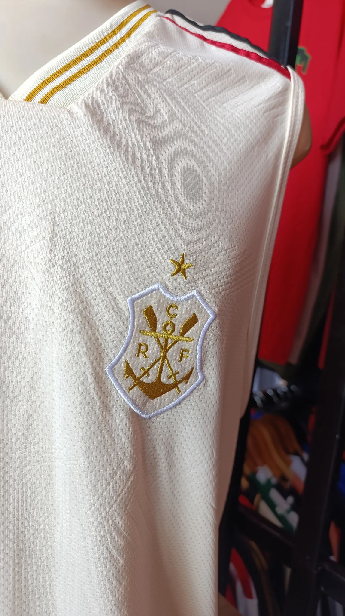 Camisa Regata Flamengo Off-White Dourada