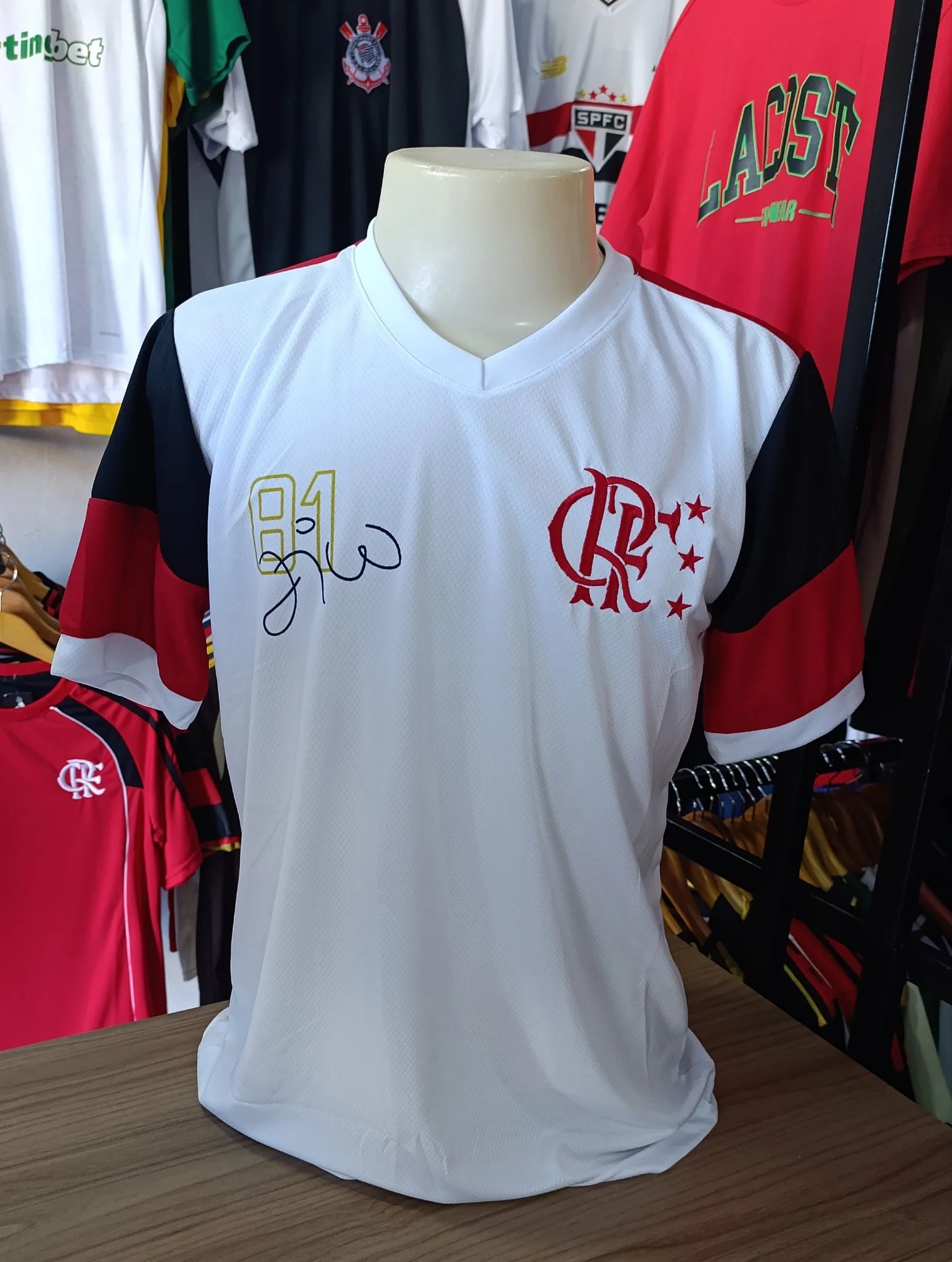 Camisa Flamengo Zico 81 - Branca - Dri Fit Premium