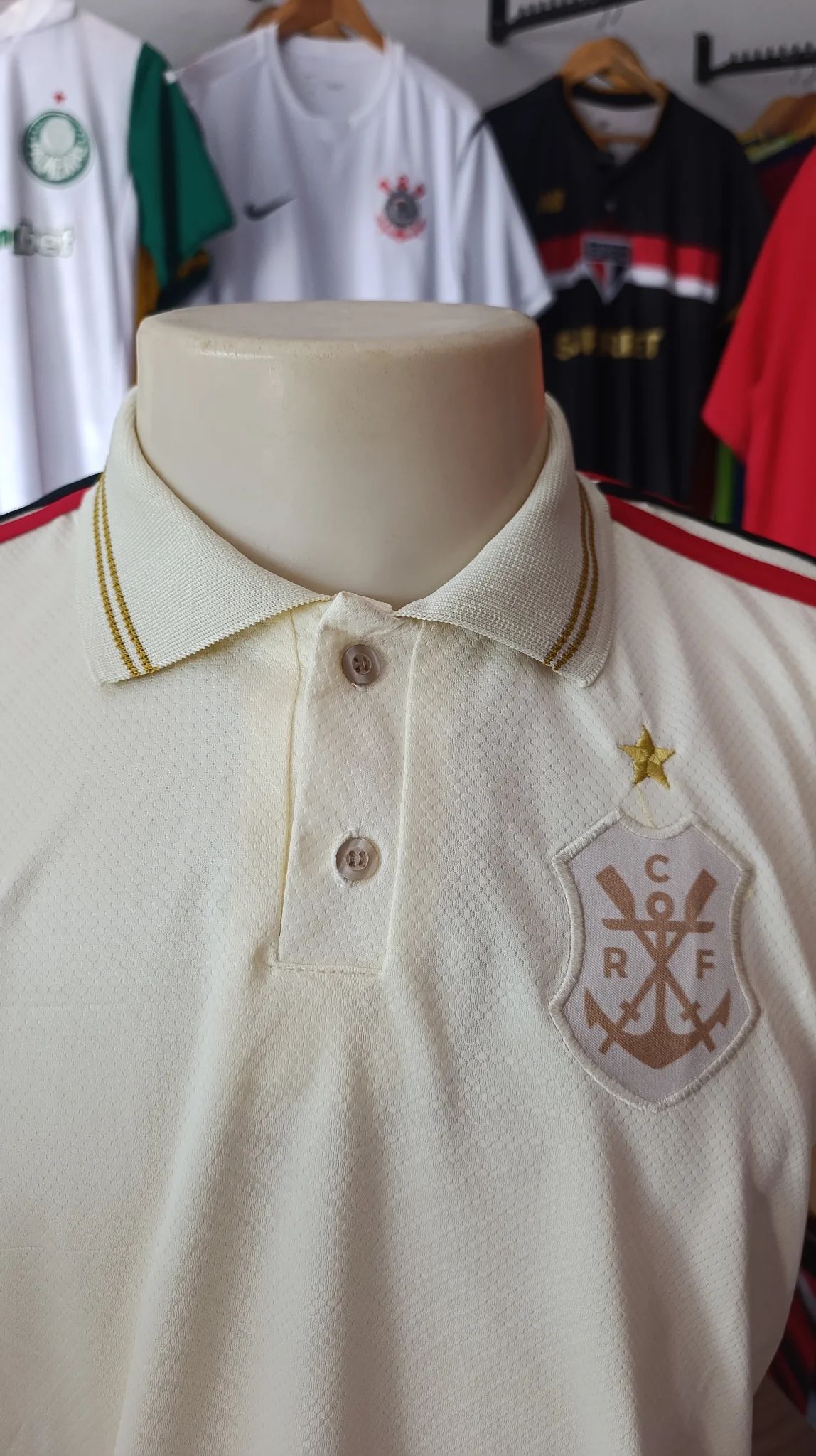 Camisa Flamengo Polo Bege - Dri Fit Premium