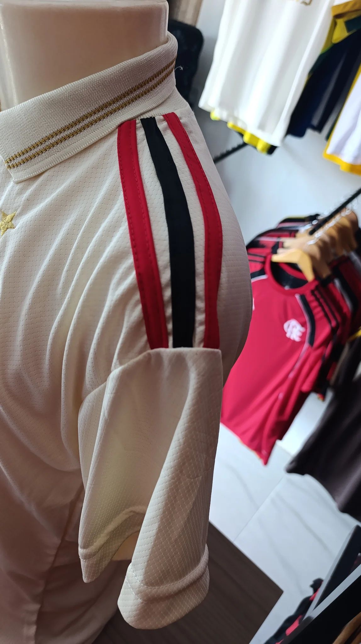 Camisa Flamengo Polo Bege - Dri Fit Premium