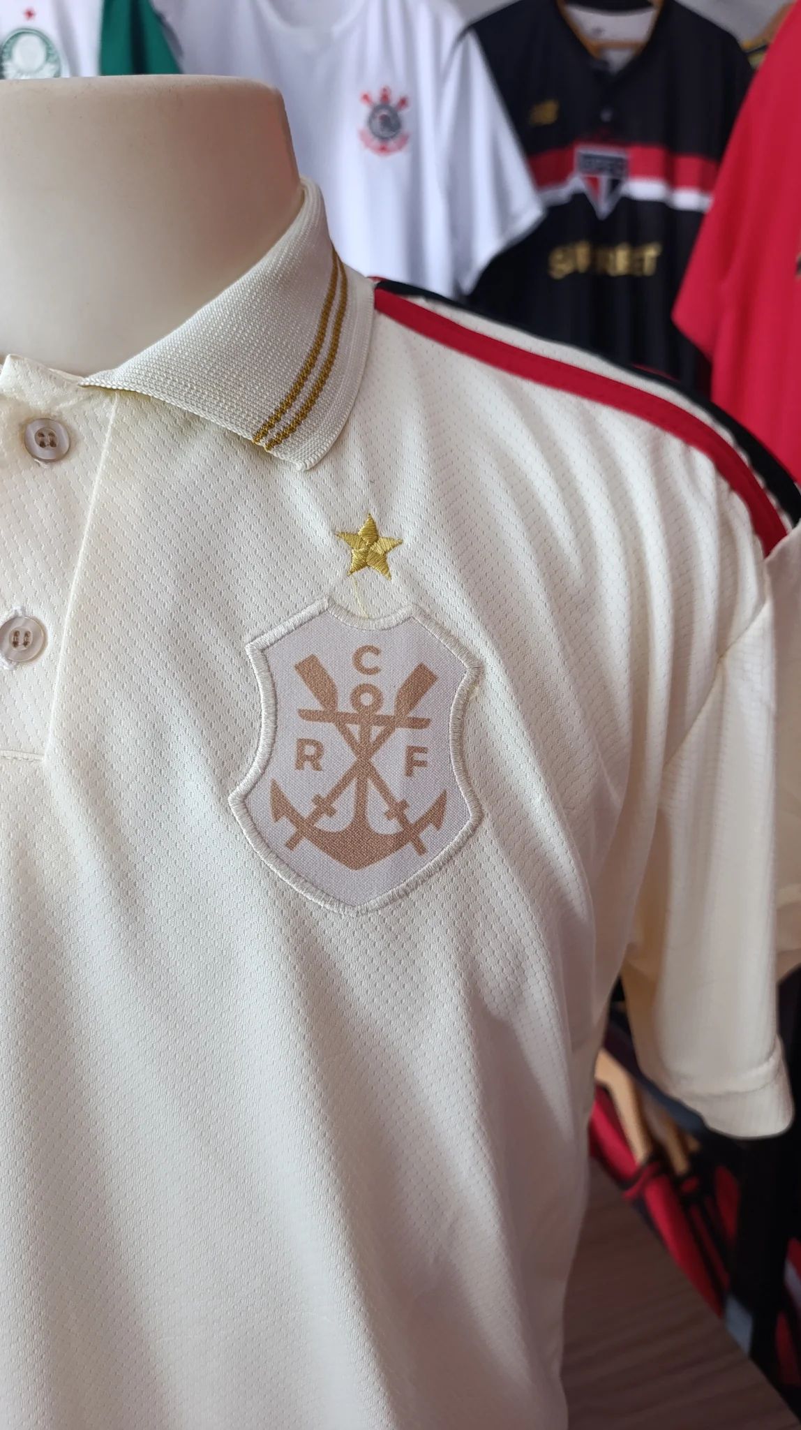 Camisa Flamengo Polo Bege - Dri Fit Premium