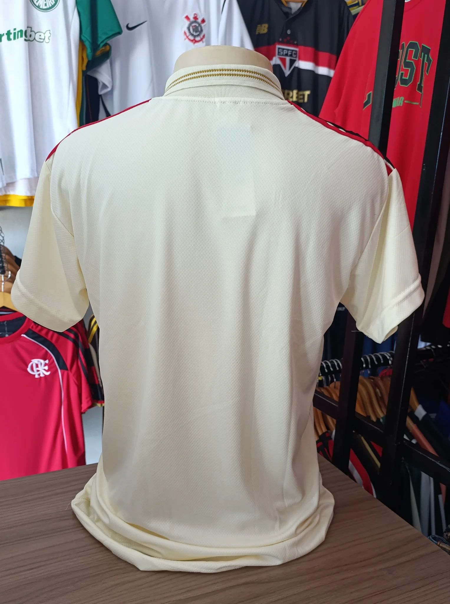 Camisa Flamengo Polo Bege - Dri Fit Premium