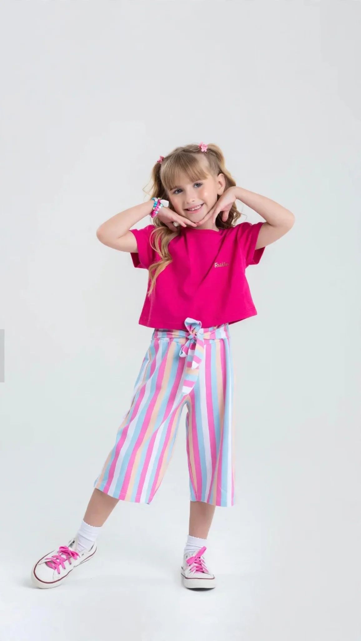 Conjunto Infantil Blusa e Calça Listrada