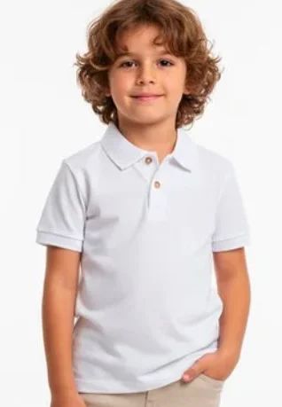 Camisa Polo Infantil Branca