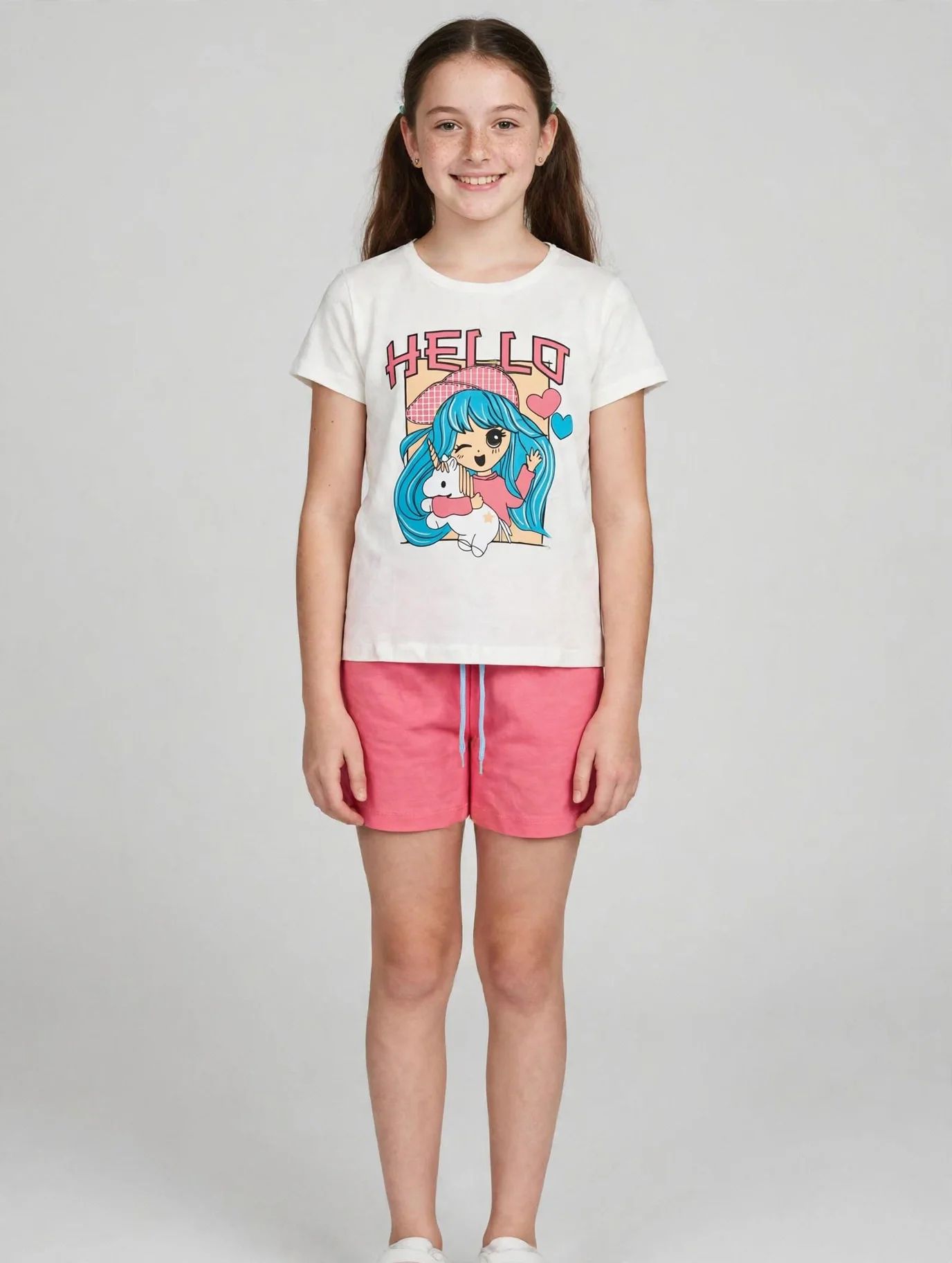Conjunto Infantil Blusa e Short Rosa