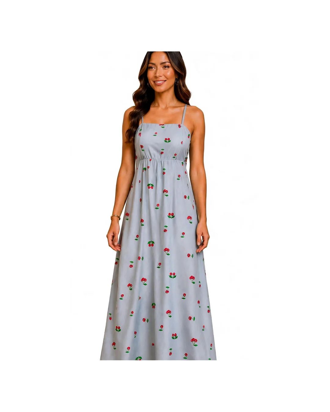Vestido Longo Estampa Cereja