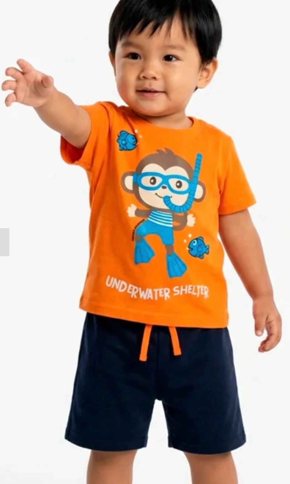 Conjunto Infantil Laranja Under Water