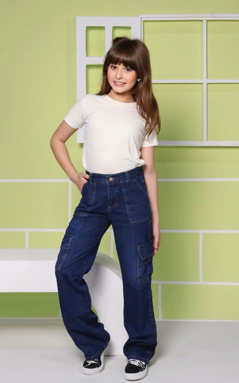 Calça Jeans Cargo Feminina