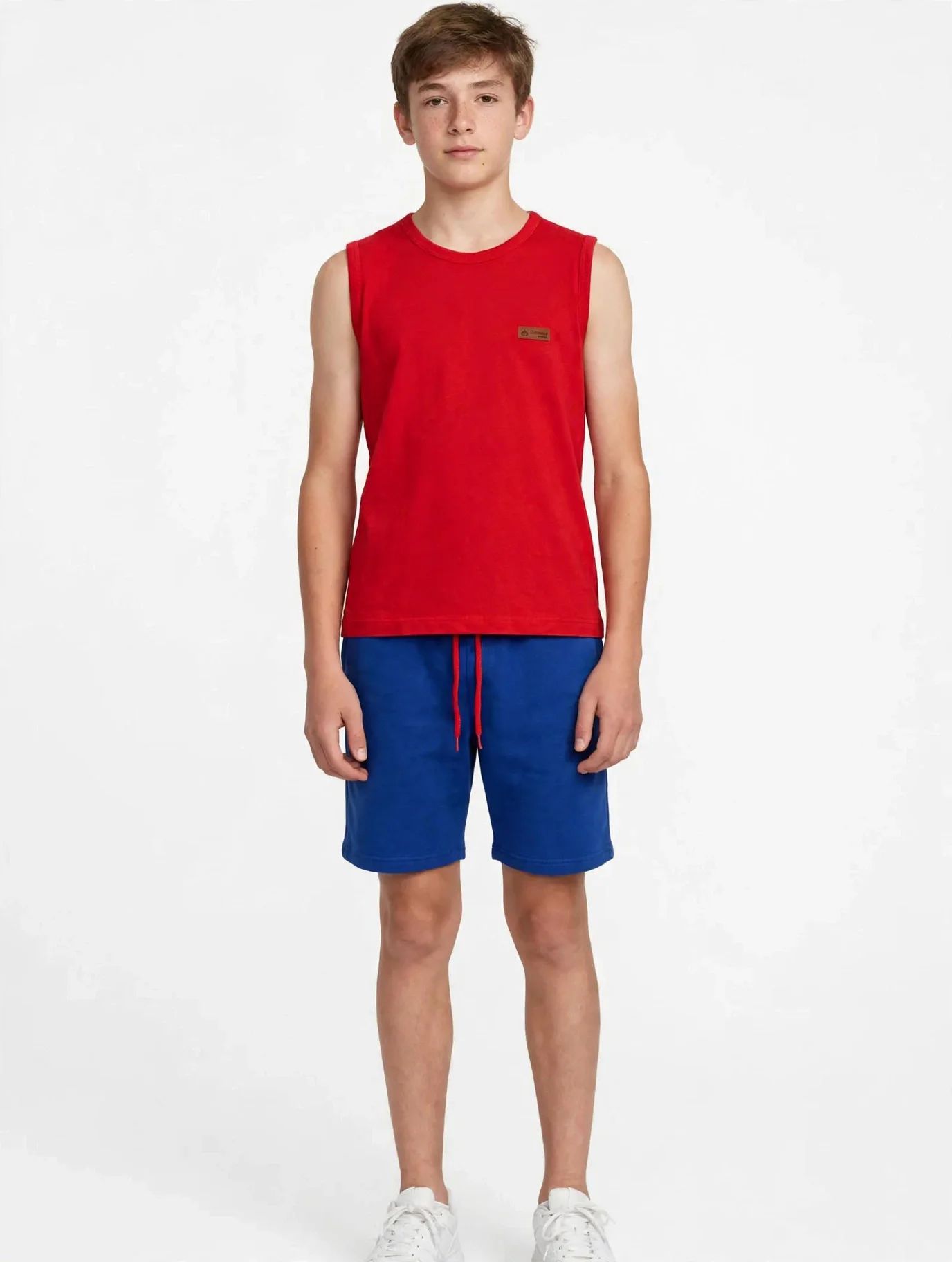 Conjunto Infantil Regata Vermelha e Shorts Azul