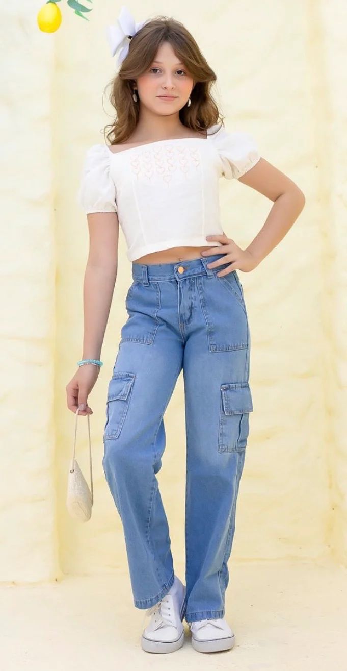 Calça Jeans Cargo