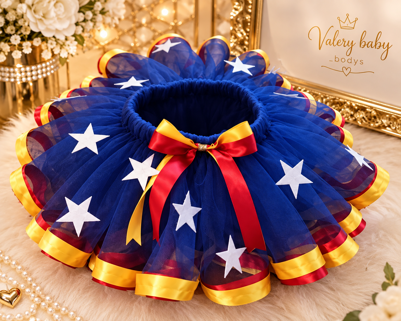 Saia Tule Infantil Azul mulher maravilha