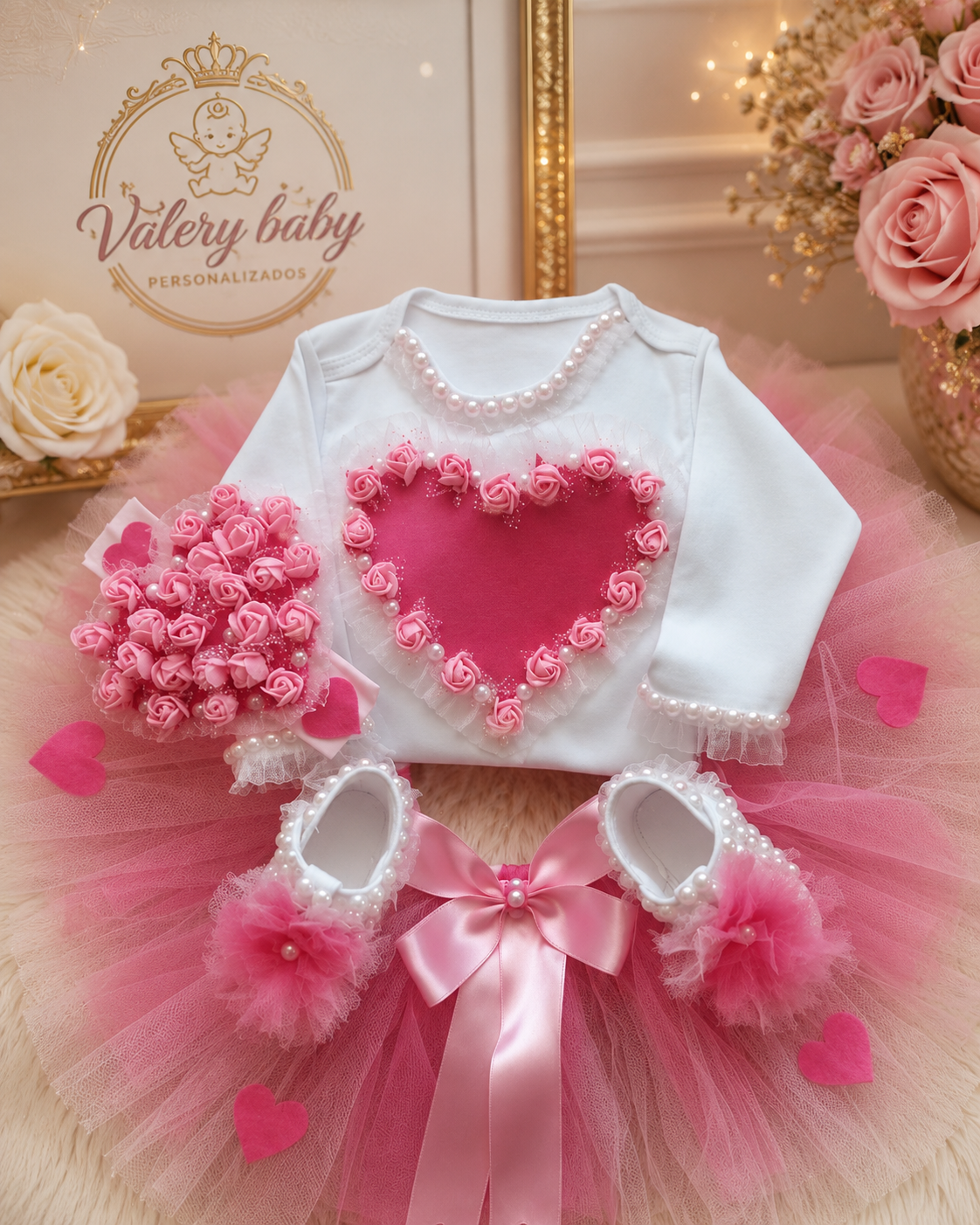 Kit Roupinha Bebê Menina Coração