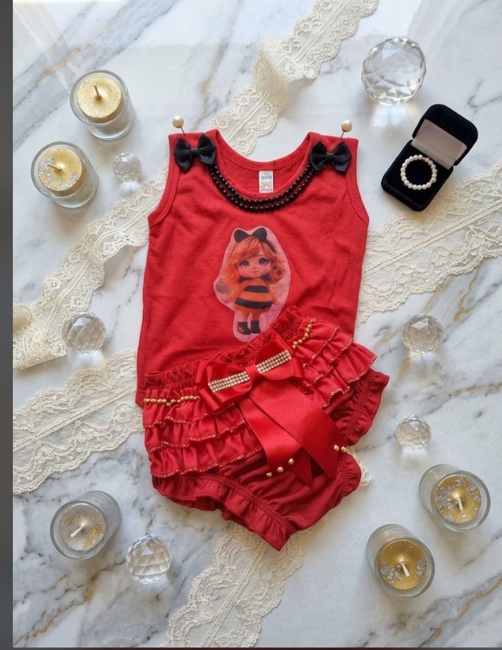 Conjunto Roupa Infantil Vermelha
