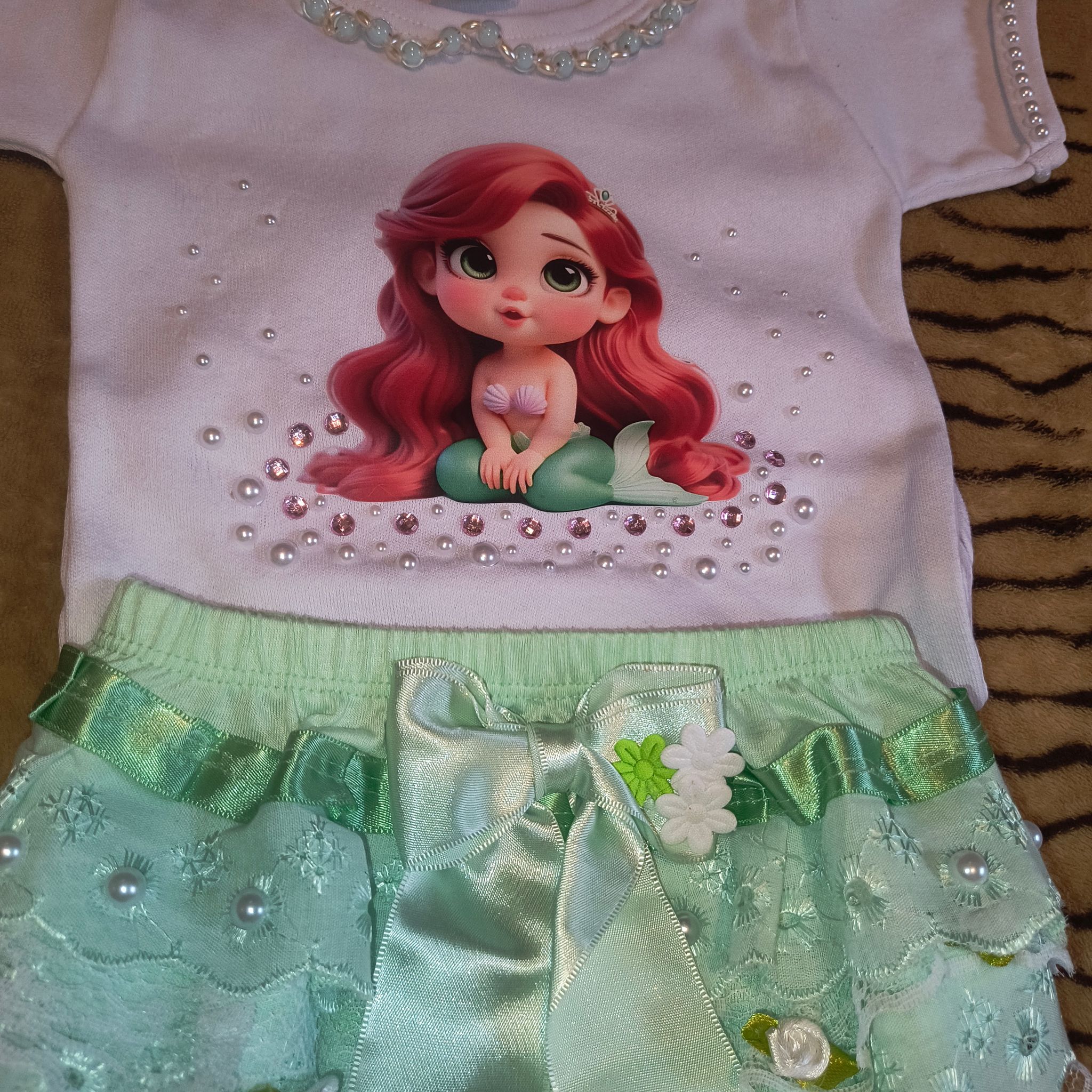 Conjunto Roupa Bebê Menina Princesa Ariel