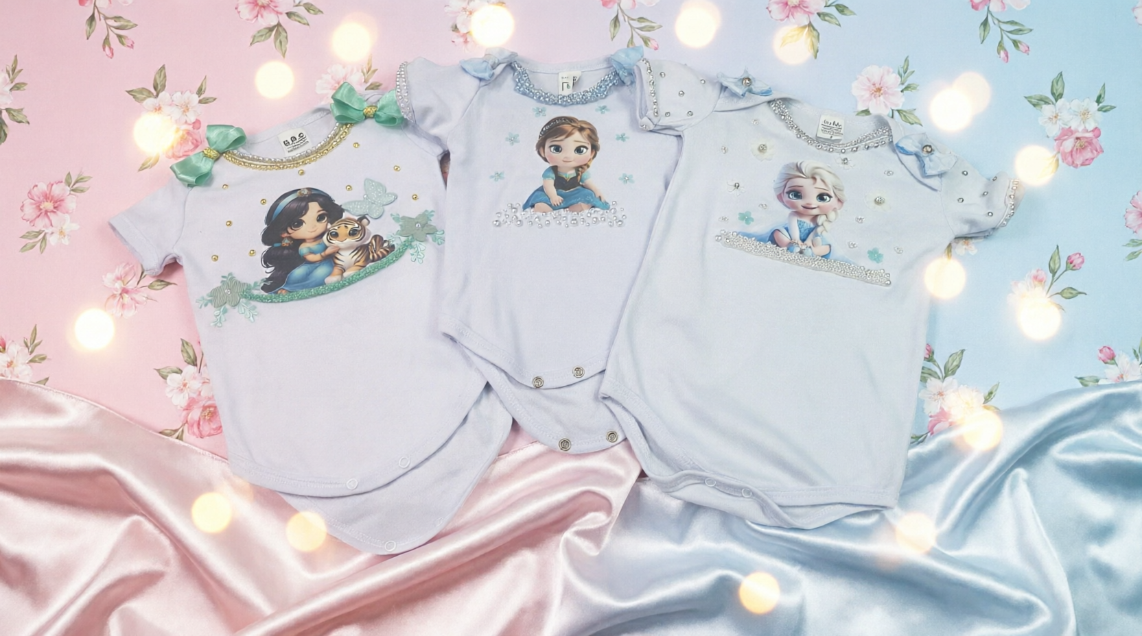 Kit Body de Bebê Personalizado Princesas