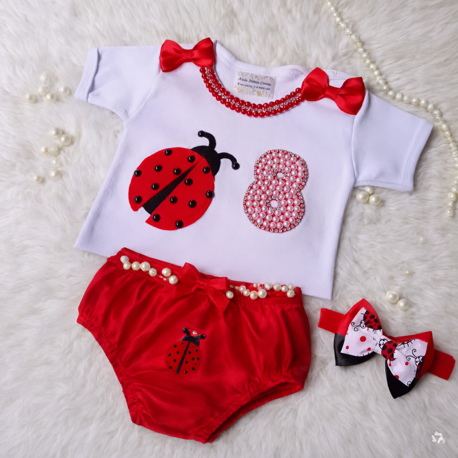 Conjunto Infantil Joaninha 3 Pecas