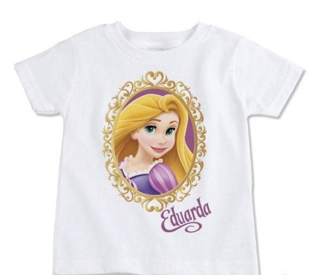 Camiseta Infantil Rapunzel Personalizada Eduarda