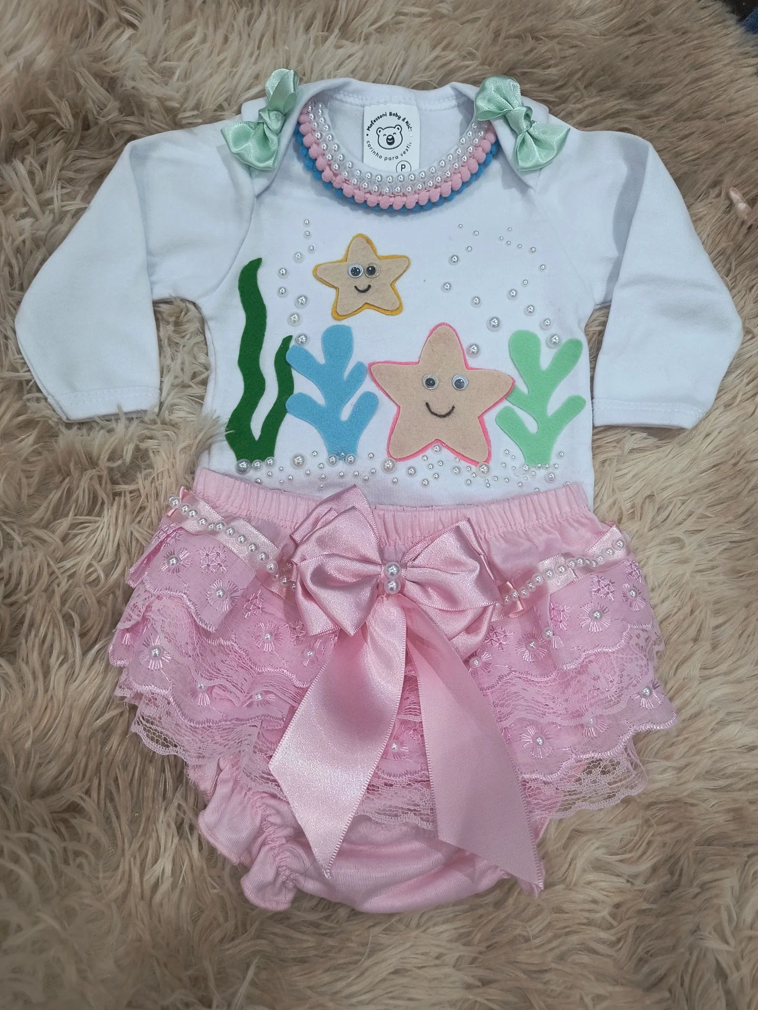 Conjunto Roupa de Bebe Body e Tapa Fralda