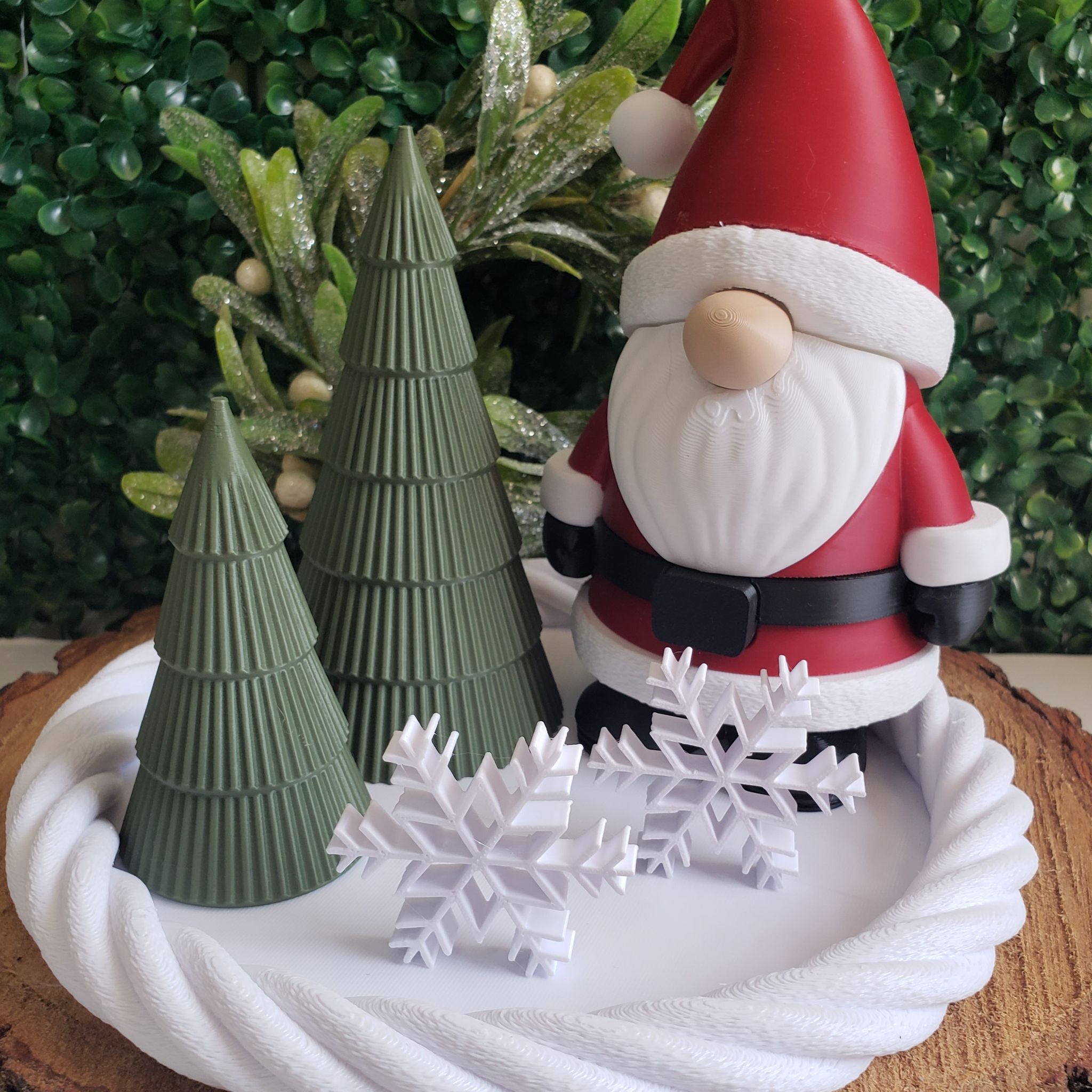 Conjunto Decorativo Natalino Papai Noel e Árvores