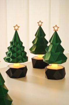 Kit Mini Árvores de Natal LED Decorativas 3 Peças