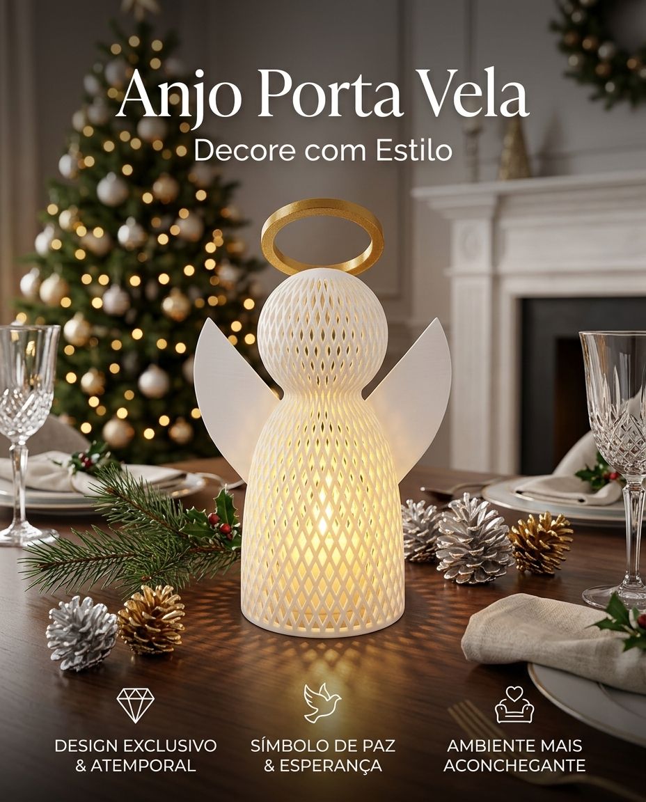 Anjo Porta Vela Decorativo