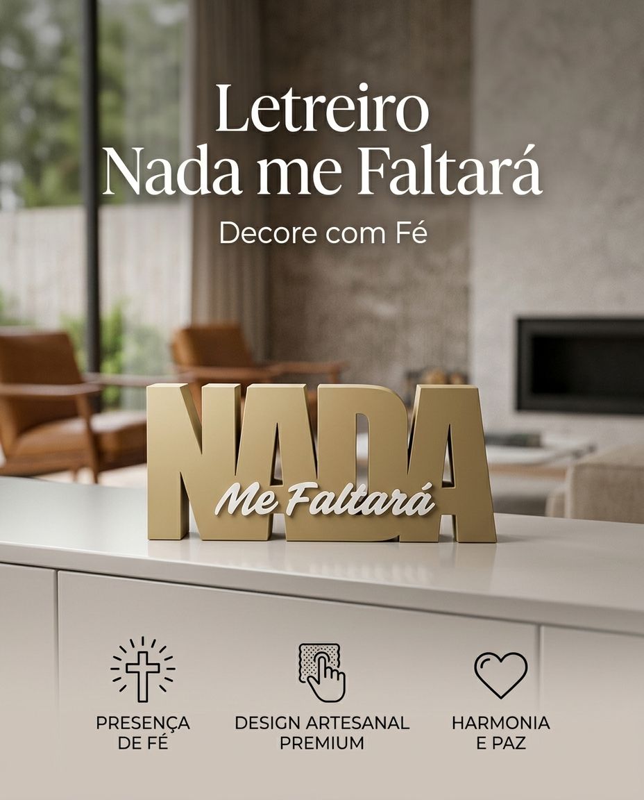 Letreiro Nada me Faltará