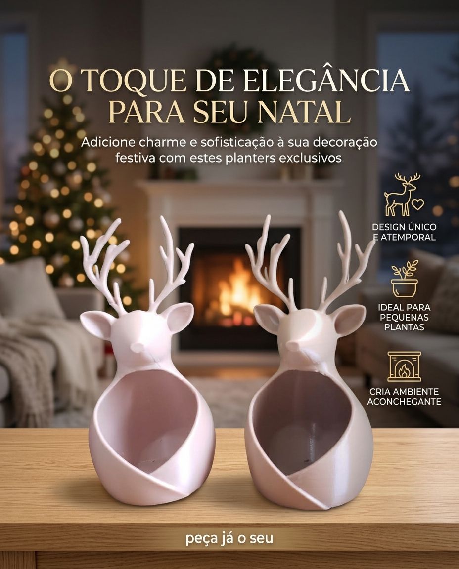 Par de Renas de Natal Porta Vela