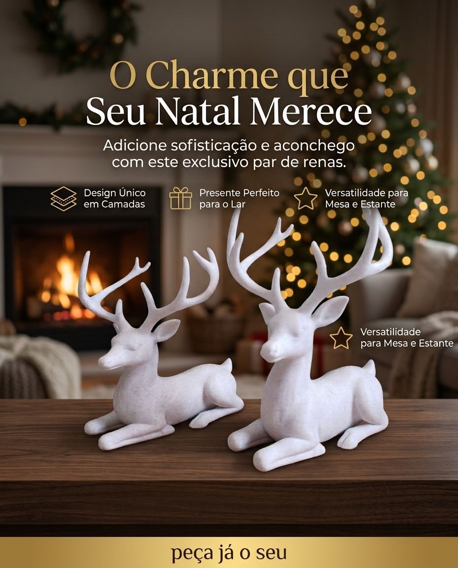 Par de Renas Decorativas para o Natal