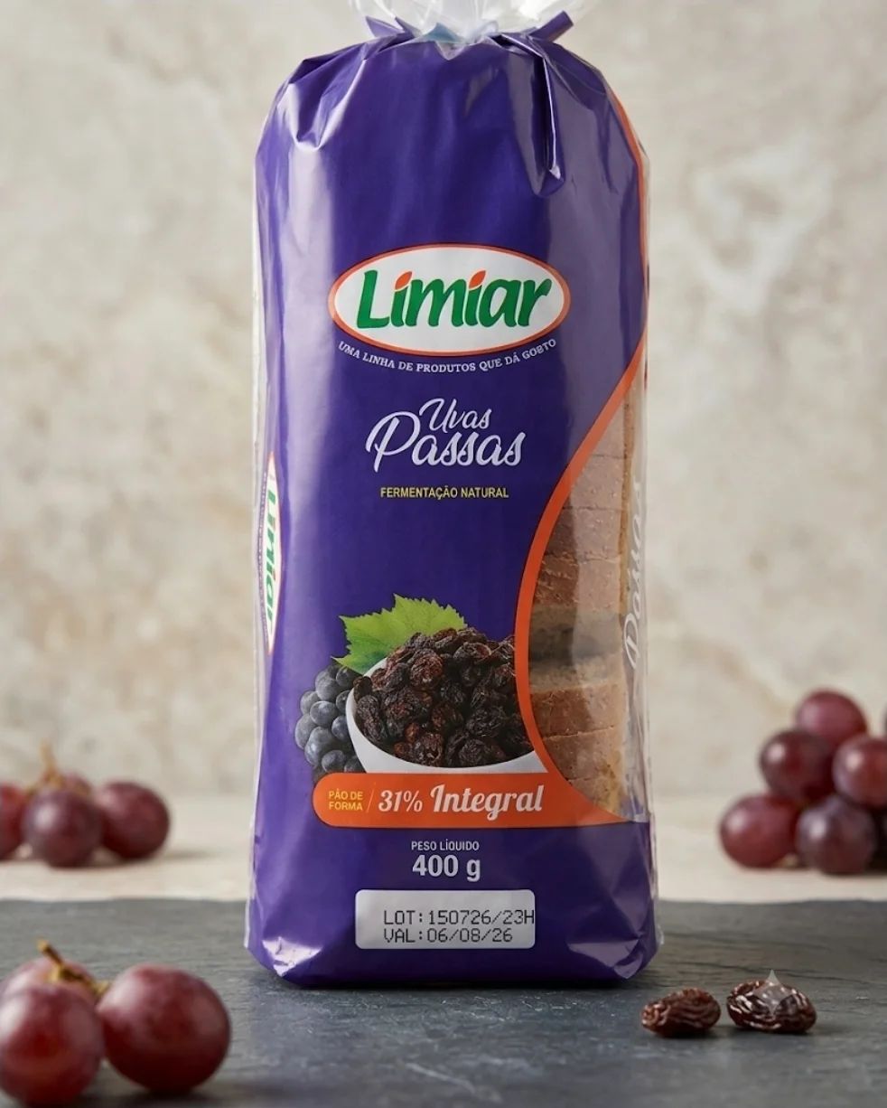 Pão Integral Uvas Passas 400g