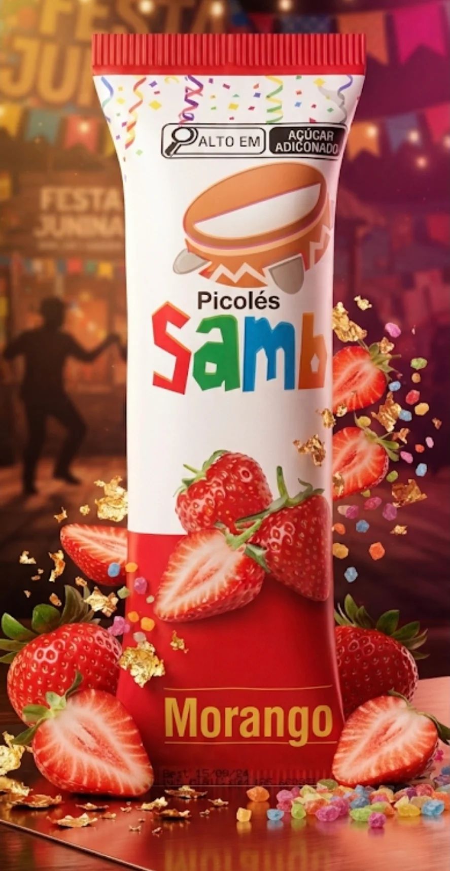 Picolé Morango