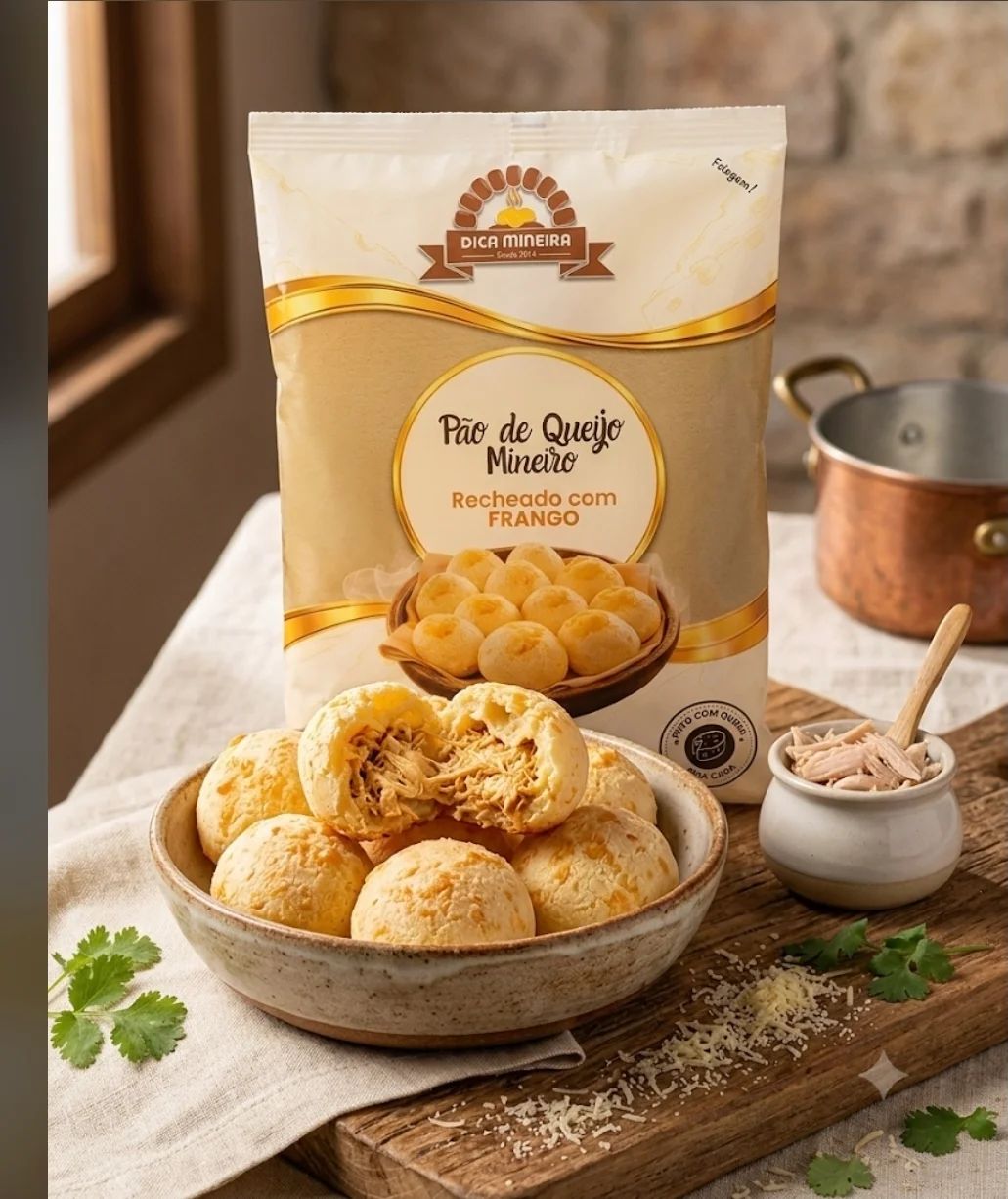Pão de Queijo Recheado com Frango Dica Mineira