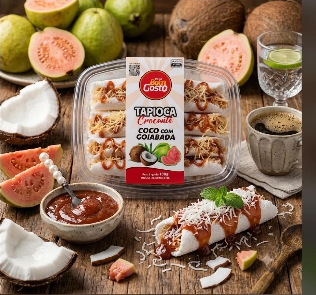 Beiju Crocante Coco com Goiabada Bom Gosto 180g