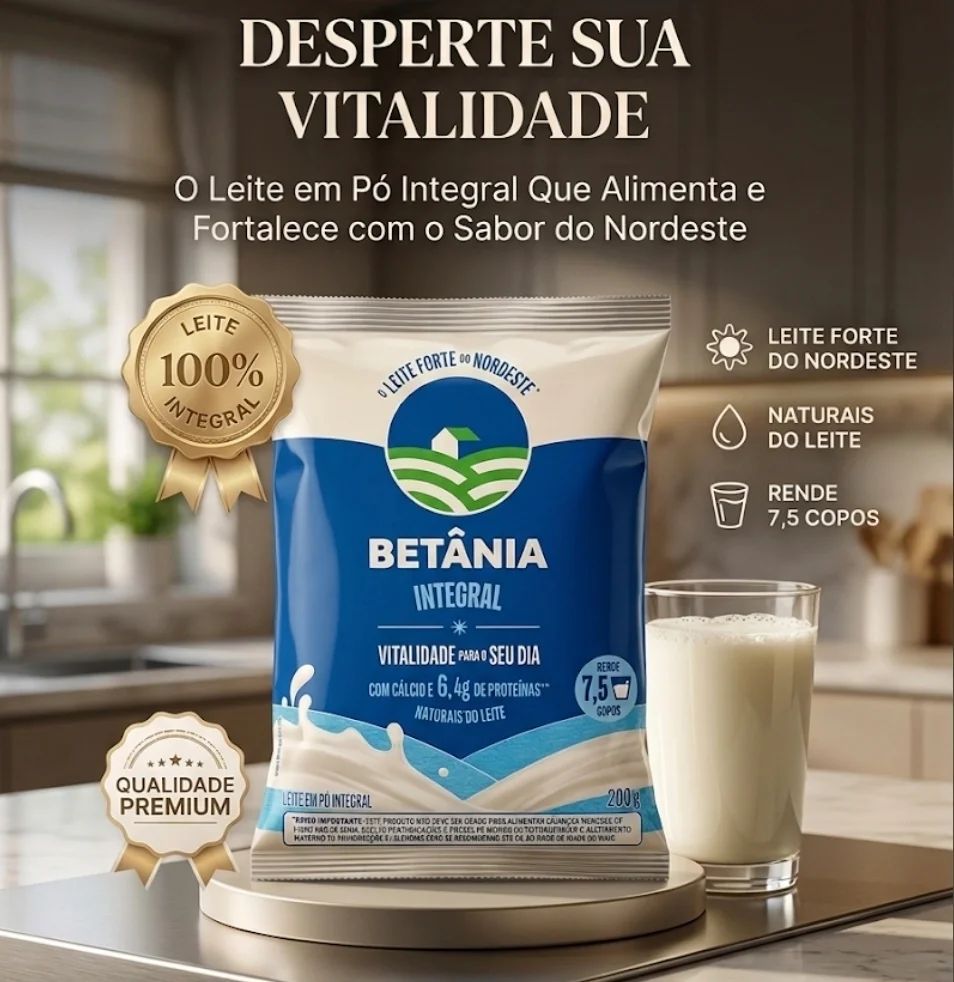 Leite em Pó Integral Betânia 200g
